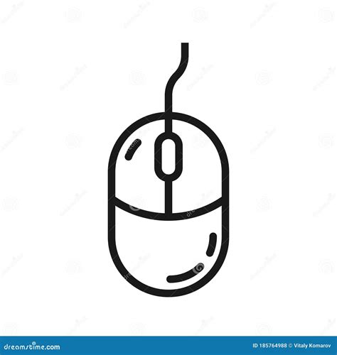 Computer Mouse Icon in an Outline Style is Isolated on a White ...