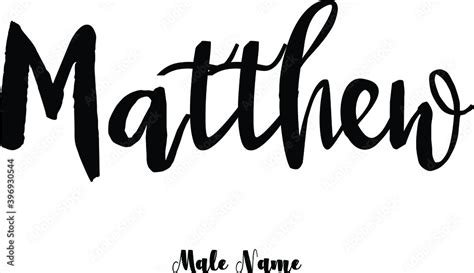 Matthew Male Name Cursive Calligraphy Text on White Background Stock Vector | Adobe Stock