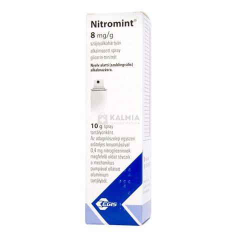 Nitromint 8 mg/g szájnyálkahártyán alkalmazott spray 10 g