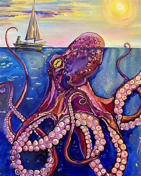 Giant Octopus Painting by Lauren Dane - Fine Art America