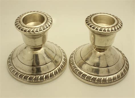 Vintage Crown Sterling Silver Candlestick Holders w/Gadrooning Set of 2 ...