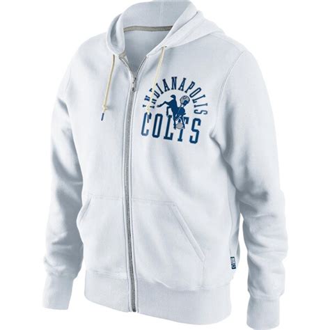 Nike Indianapolis Colts Retro Full Zip Hoodie - White - NFLShop.com