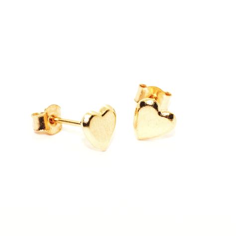 5 mm heart stud earrings in 9ct yellow gold | Arran View