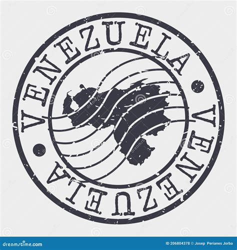 Venezuela Stamp Postal. Map Silhouette Seal. Passport Round Design. Vector Icon. Design Retro ...