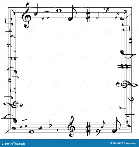 Music notes border stock vector. Illustration of element - 39461259