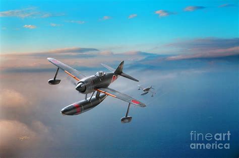 Japanese Sea Plane Ww2 Painting by Tony Pierleoni