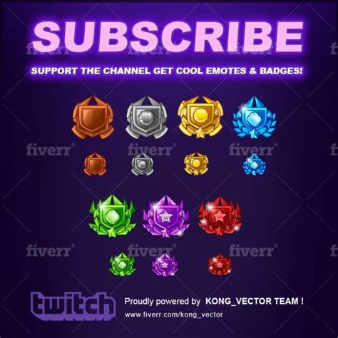 Kong_vector: I will create custom sub badges or channel points for kick twitch for $10 on fiverr ...