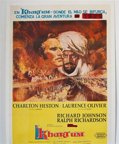 Khartoum, 1966 British Epic War Movie Poster in Spanish For Sale at 1stDibs