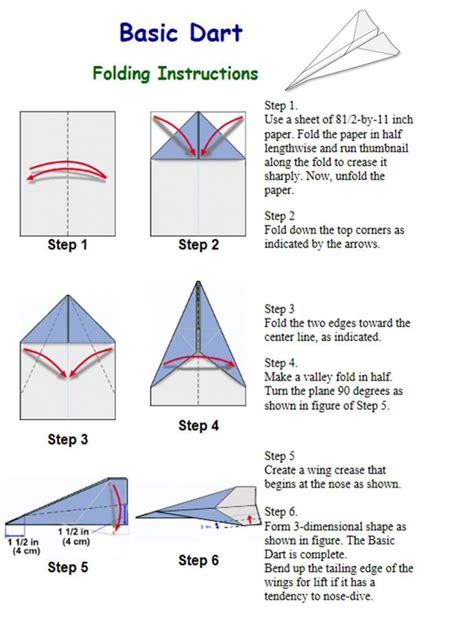 Printable Simple Paper Airplane Instructions ~ Addictionary