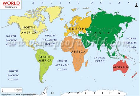 Map of World Continents For Kids images