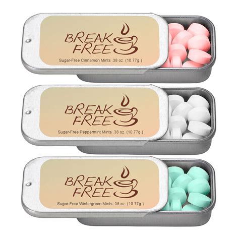 Bulk Sugar-Free Mints in Rectangle Slider Tin | SUSMNTR - DiscountMugs