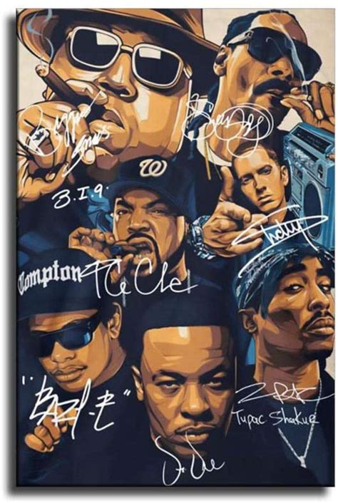 Buy YuHui Old School Rap Legends (Rapper Collage) Music Canvas Art and Wall Art Picture Print ...