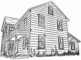 Wooden House Coloring Page For Adults sketch template