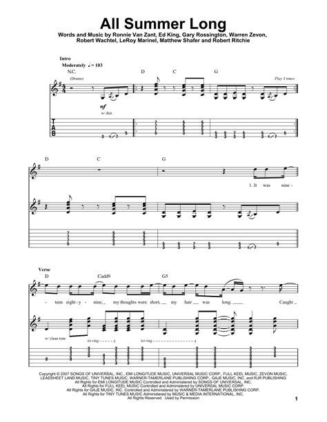 All Summer Long by Kid Rock - Guitar Tab Play-Along - Guitar Instructor