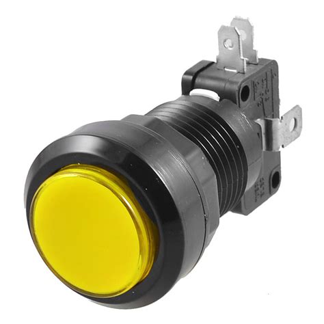 24mm Yellow Illuminated Momentary Push Button SPDT Micro Switch HY