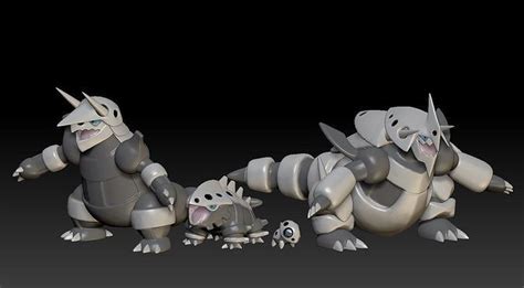 Pokemon Aron Lairon Aggron Mega Evolution 3D model 3D printable | CGTrader