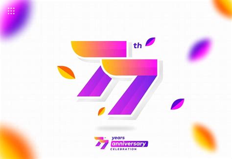 Premium Vector | Colorful modern number 77. 77th anniversary. 77th birthday