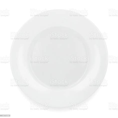 White Round Empty Plate Top View Isolated On White Background Stock ...