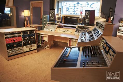 a recording studio with many electronic equipment