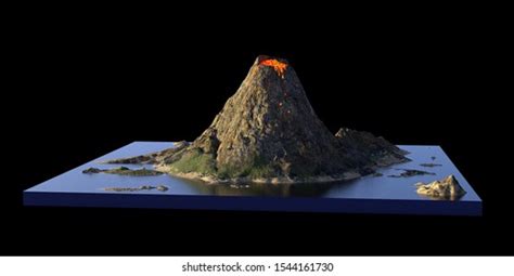 Volcano Erupts Lava Cross Section Model Stock Illustration 1544161730 ...