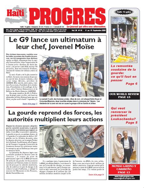 Journal HaitiProgrès – Bulletin Vol-3816 - Latest News, Breaking News ...