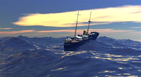 ship in deep sea_BRYCE - 3D Model - ShareCG