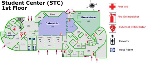 LCC Maps: Student Center, 1st Floor (STC)