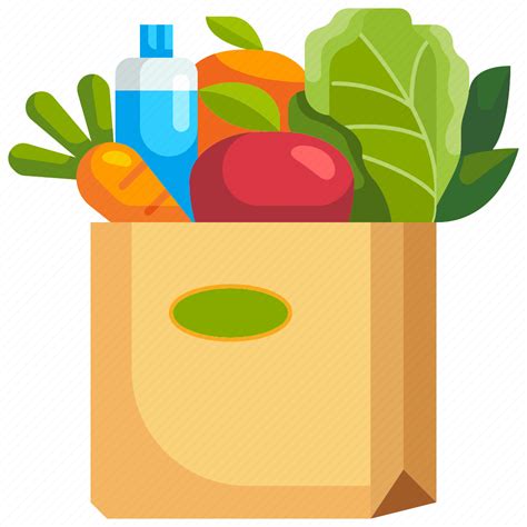 Bag, food, grocery, market, paper, shopping, water icon - Download on Iconfinder