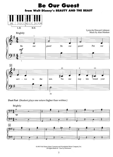 Disney Piano Sheet Music For Beginners