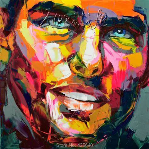 Palette knife painting portrait Palette knife Face Oil painting Impasto figure on canvas Hand ...