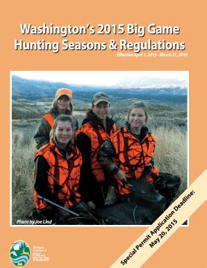 Fillable Online wdfw wa 2015 Big Game Hunting Seasons & Regulations ...