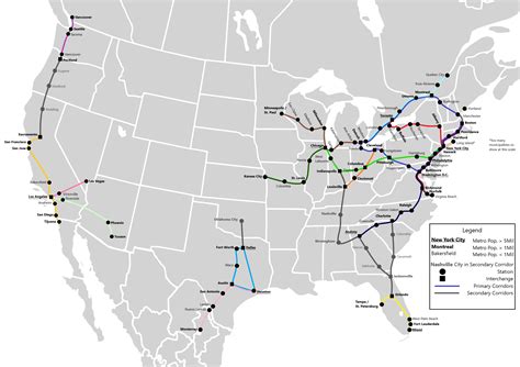 My Concept for a North American High Speed Rail Map [OC] : r/MapPorn