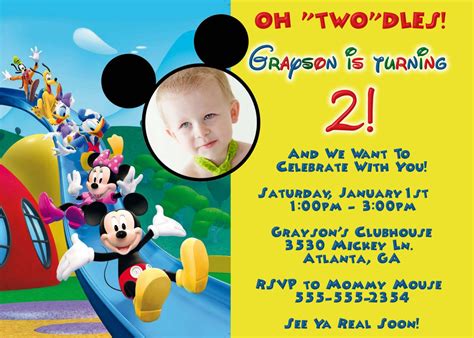 Mickey Mouse Clubhouse Invitations Template • Business Template Ideas