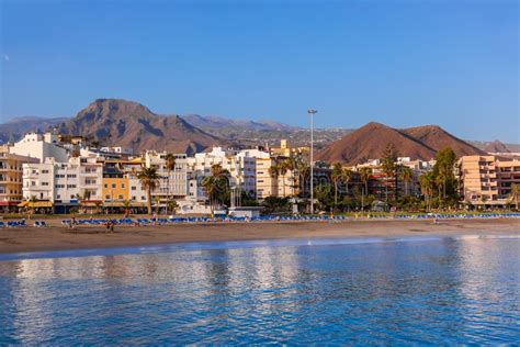 Beach in Tenerife Island - Canary Stock Photo - Image of resort, city ...