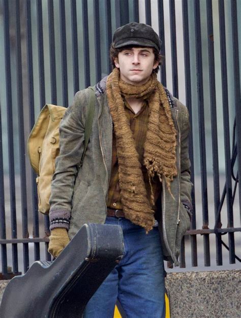 Timothée Chalamet Plays Bob Dylan in Photos from Movie 'A Complete Unknown'