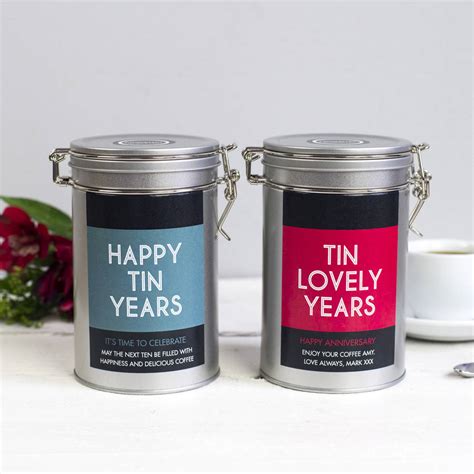 personalised anniversary coffee gift tin by novello | notonthehighstreet.com