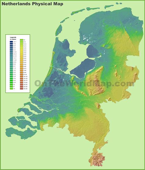 Netherlands physical map