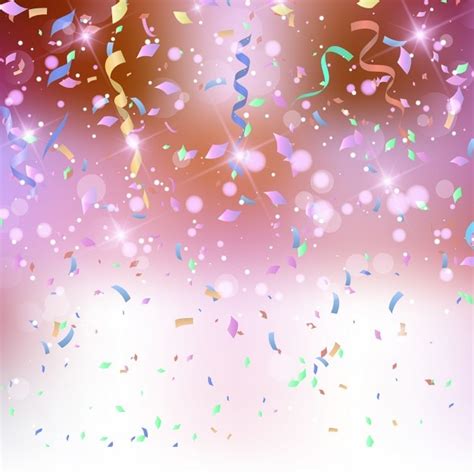 Free Vector | Coloured background with confetti and streamers