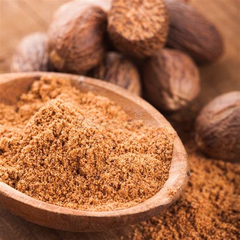 Ground nutmeg stock image. Image of scent, flavor, nutmeg - 35149535