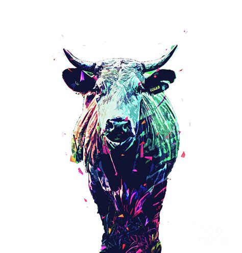 Abstract Cow Digital Art by Trindira A