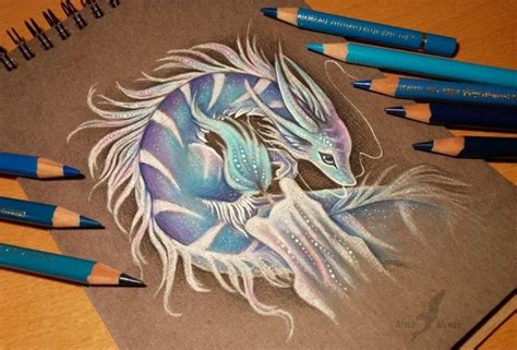 Dragon Color Pencil Drawing By Alvia Alcedo 1