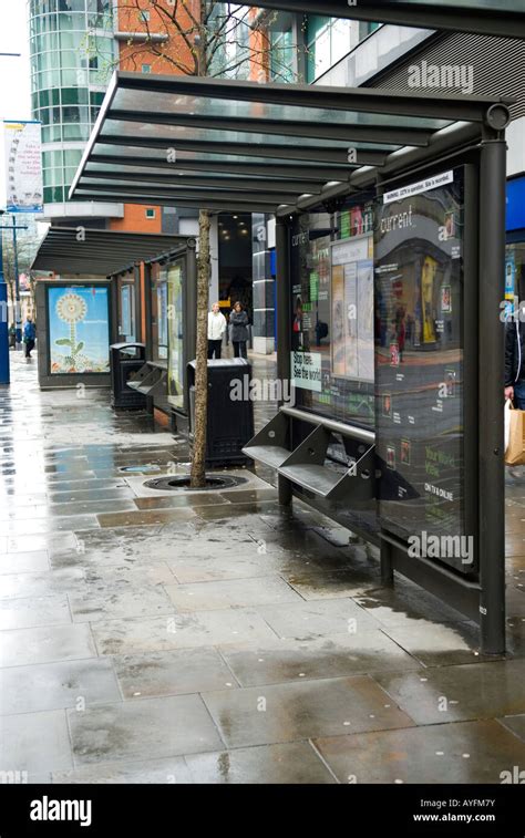 Modern bus stop Manchester UK Stock Photo - Alamy