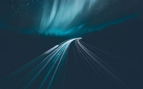 aurora borealis during night time MacBook Pro Wallpaper Download | AllMacWallpaper
