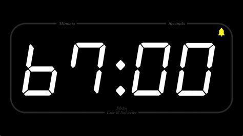 67 MINUTE - TIMER & ALARM - 1080p - COUNTDOWN - YouTube