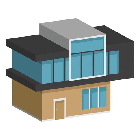 3D modern house or home. Isometric modern building and architecture ...