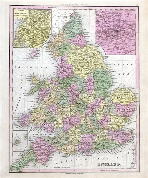 1844 Map of England - Etsy