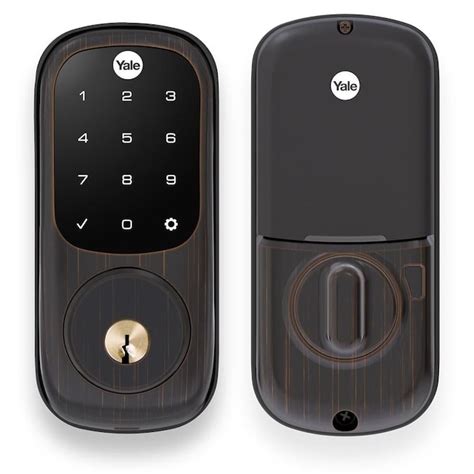 Yale Assure Lock Bronze Double-Cylinder Deadbolt 1-Cylinder Electronic Deadbolt Lighted Keypad ...