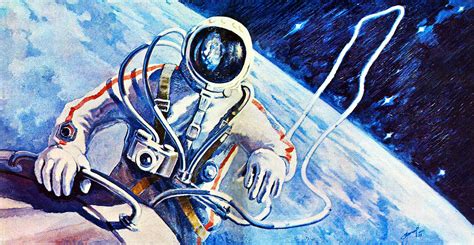 70s Sci-Fi Art: “The World’s First Spacewalk with Alexey Leonov,...