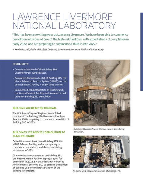 Lawrence Livermore National Laboratory 2021 Year in Review | Department ...