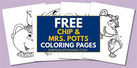 Free Mrs. Potts and Chip Coloring Pages, Sheets [POPULAR Printables!]